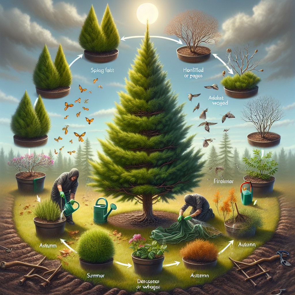 Pflege der Thuja Smaragd zu jeder Jahreszeit.