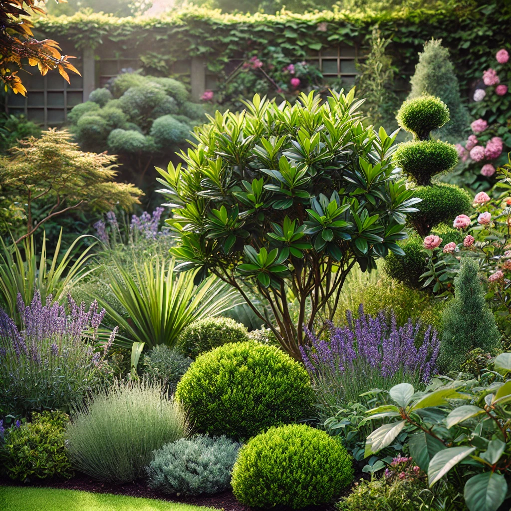 Welche Pflanzen sollte man neben der Lorbeer-Kirsche pflanzen, um einen schönen Garten zu gestalten?